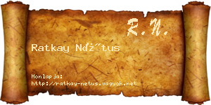 Ratkay Nétus névjegykártya